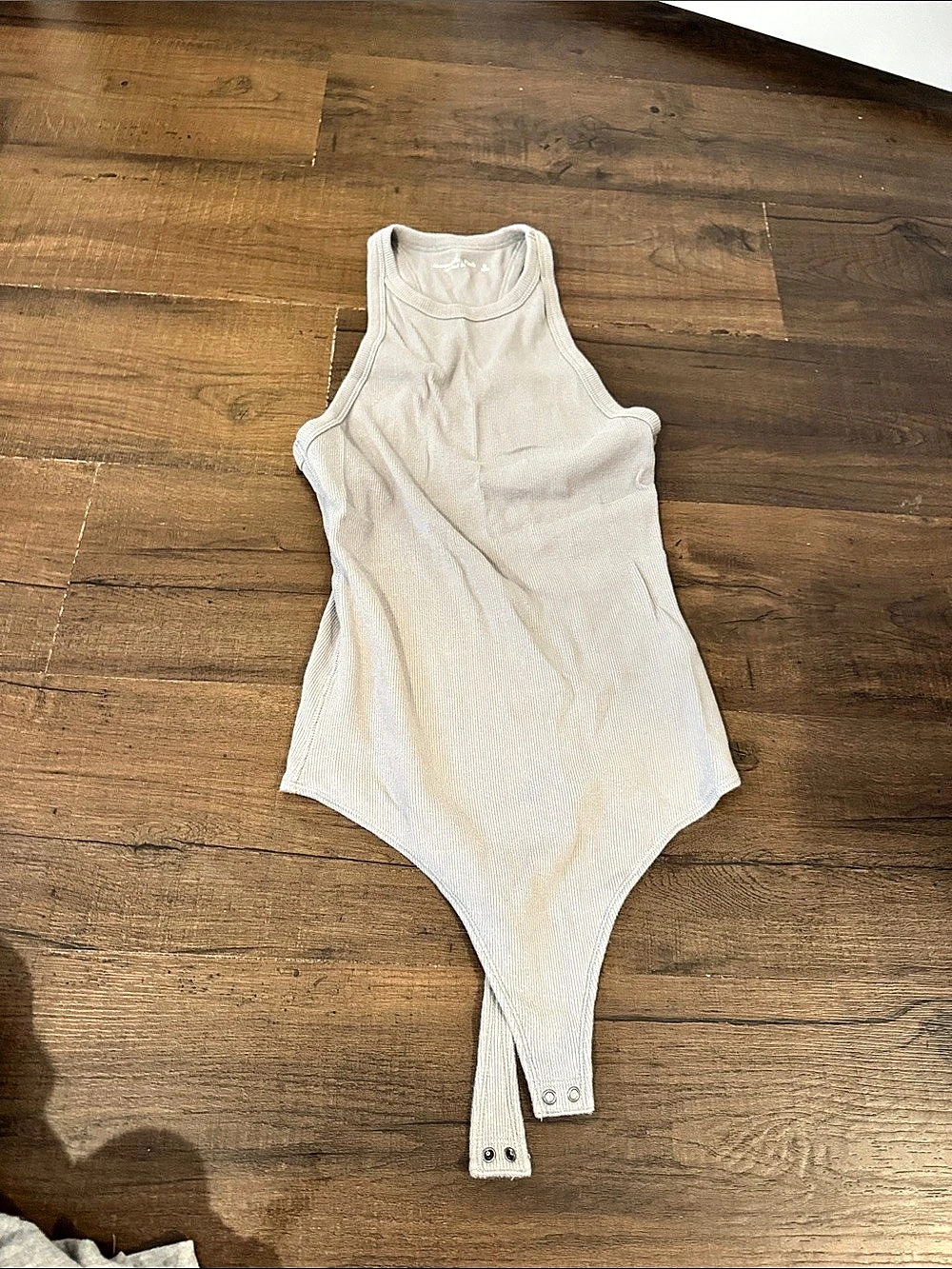 Abercrombie & Fitch Soft A&F Rib High Neck Bodysuit Gray Medium